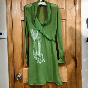 French Green Long Sleeve Dress.